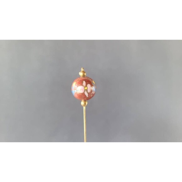 Cloisonne Floral Stick Pin - Picture 5 of 10